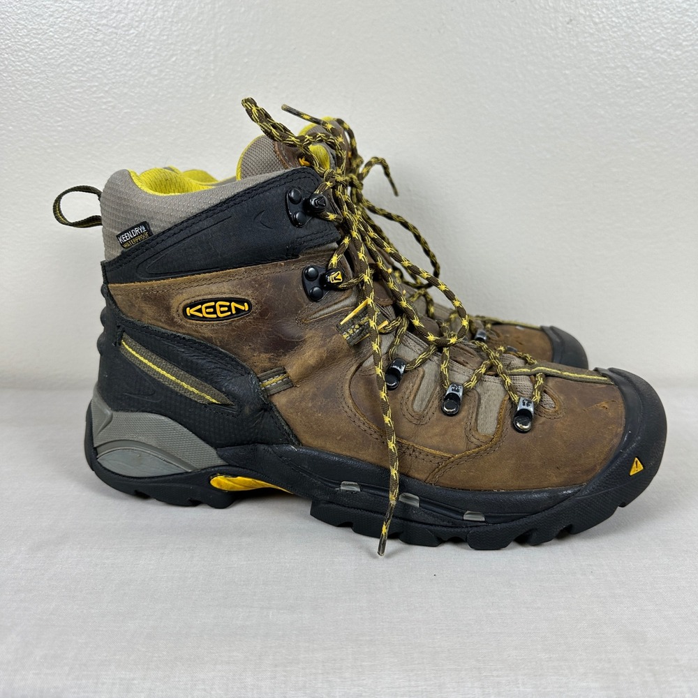 Keen Men's 11 EE Utility Waterproof Work Boots Brown Black Leather Steel Toe
